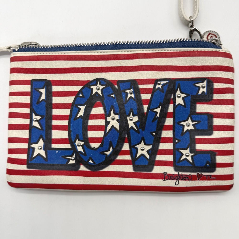 Brighton Crossbody Bag Womens Small Multicolor Pop Art Love Americana Patriotic